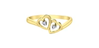 10K Yellow Gold 0.01cttw Diamond Heart Ring