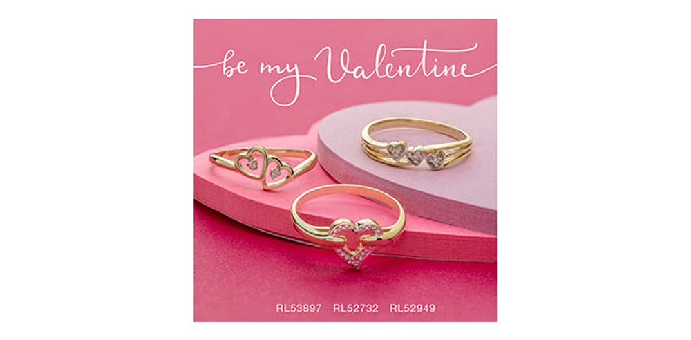 10K Yellow Gold 0.01cttw Diamond Heart Ring