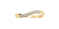 10K Yellow Gold Diamond 0.10cttw Round Cut Band, 6.5