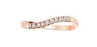 10K Rose Gold 0.10cttw Round Cut Diamond Ring, size 6