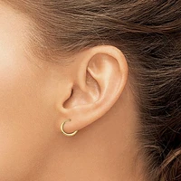 14k Polished Endless Hoop / Huggie / Sleeper 3 Pair Earring Set