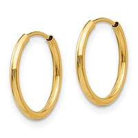 14k Polished Endless Hoop / Huggie / Sleeper 3 Pair Earring Set