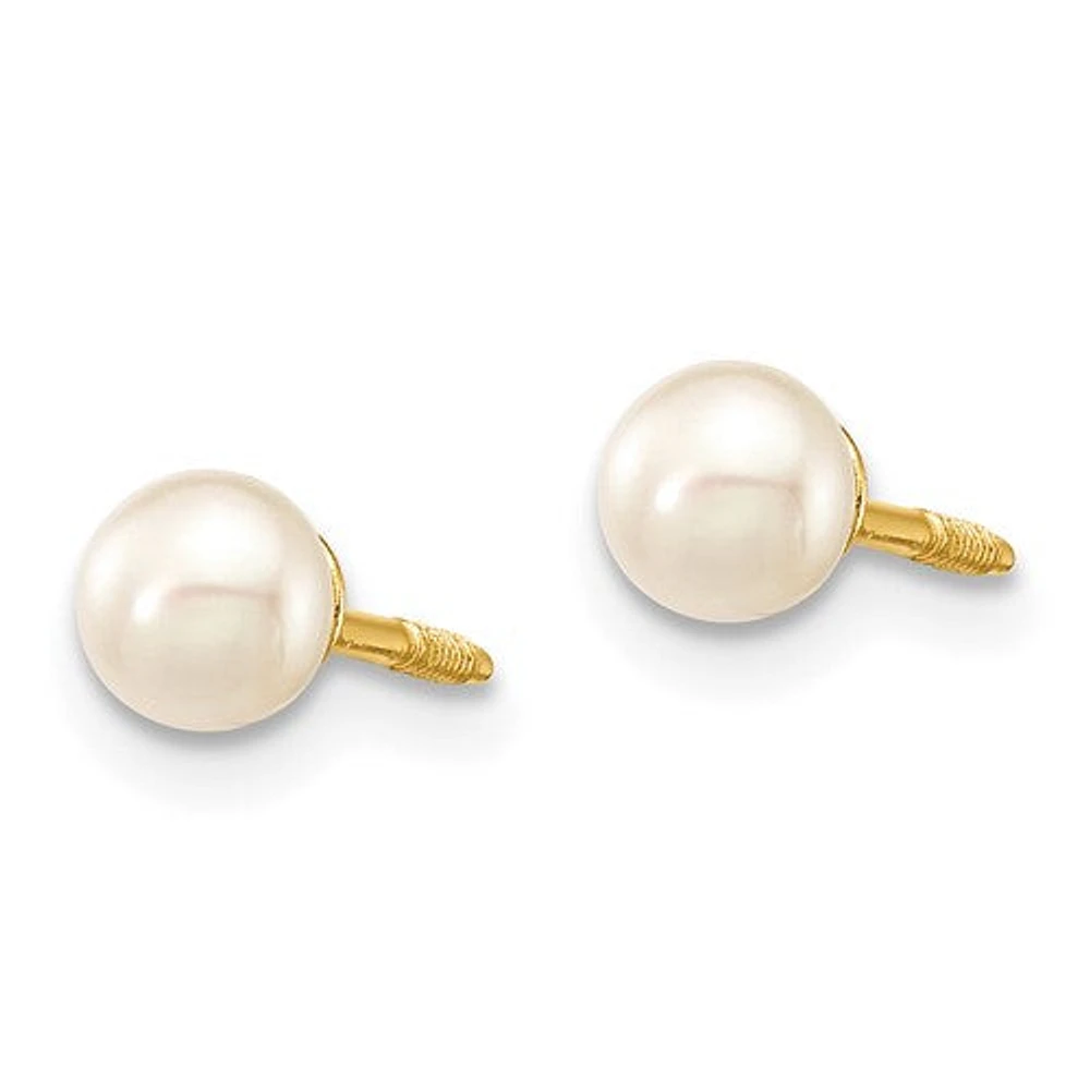 14K  4-5mm White Freshwater Cultured Pearl Bracelet and Earring Set