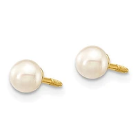 14K  4-5mm White Freshwater Cultured Pearl Bracelet and Earring Set