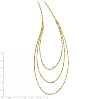 14K Triple Layer Polished Fancy Necklace - 19.5 Inches