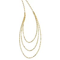 14K Triple Layer Polished Fancy Necklace - 19.5 Inches