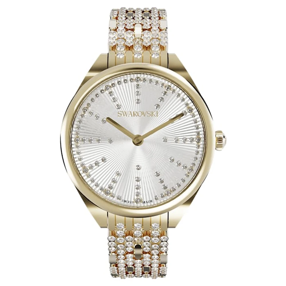 5610484 Swarovski Pave Attract watch Metal bracelet, White, Gold-tone - Core