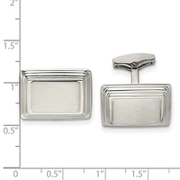 Stainless Steel Brushed and Polished Rectangle Cufflinks