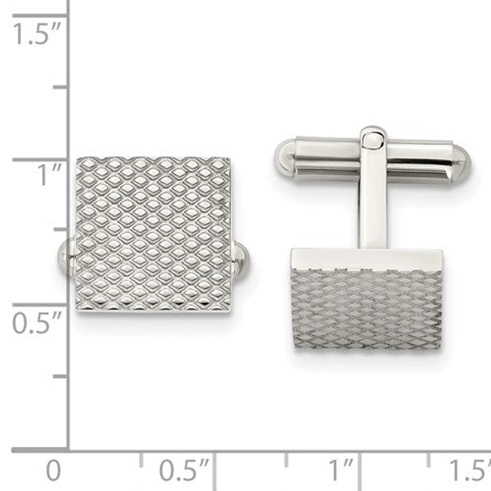 Stainless Steel Polished and Textured Cufflinks