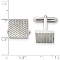 Stainless Steel Polished and Textured Cufflinks