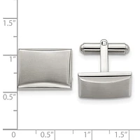 Stainless Steel Brushed and Polished Rectangle Cufflinks