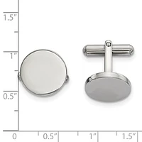 Stainless Steel Polished Circle Cufflinks