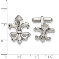 Stainless Steel Polished Fleur de Lis Cufflinks