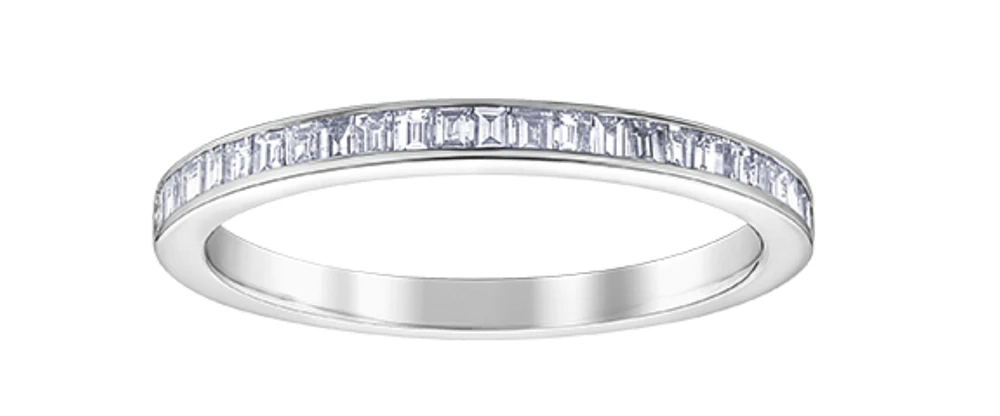 14K White Gold Baguette Cut Channel Set Diamond Band