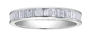 18kt & Palladium(hypoallergenic) White Gold Baguette Cut Channel Set Diamond Band - Size 6.5
