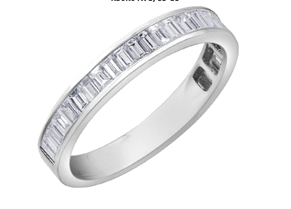 18kt & Palladium(hypoallergenic) White Gold Baguette Cut Channel Set Diamond Band - Size 6.5