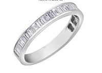 18kt & Palladium(hypoallergenic) White Gold Baguette Cut Channel Set Diamond Band - Size 6.5