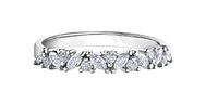 14K White Gold Marquise & Round Cut Diamond Band - 6.5
