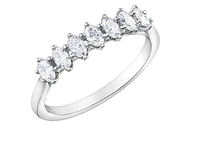 14K White Gold Oval Cut Diamond Band
