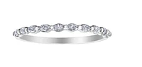 14K White Gold Marquise Cut Diamond Band - 6.5 / Carat Weight