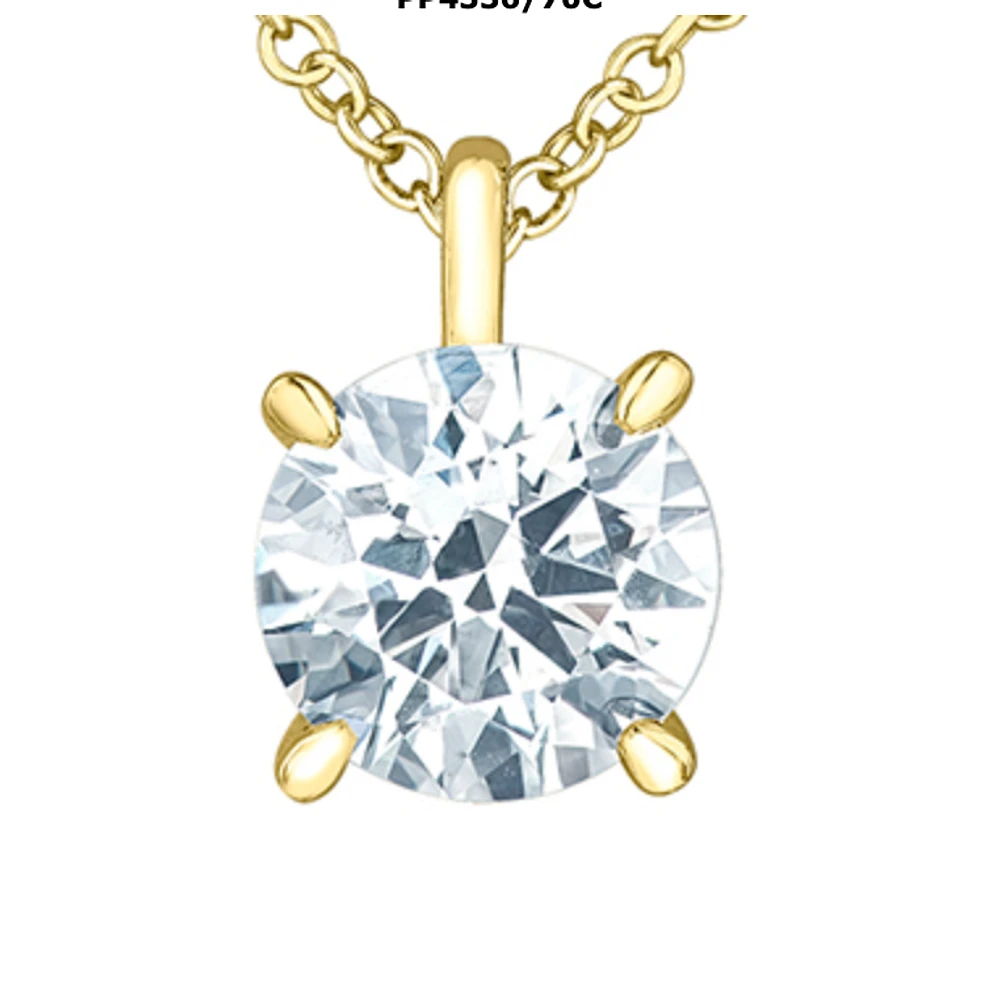 14K White Gold Lab Grown 1.01cttw Round Brilliant Cut Diamond Claw Set Pendant