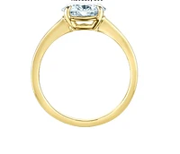 14K Lab Grown Oval Shape Four Claw Diamond Ring