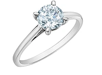 14K Lab Grown 0.50-3.00cttw Four Claw Diamond Ring - Gold / Carat Weight Round Brilliant