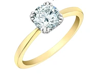 14K Lab Grown Round Brilliant Four Claw Diamond Ring