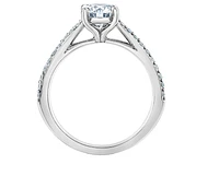 14K Lab Grown Round Brilliant Solitaire and Diamond Mount - Gold / Carat Total