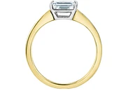 14K Lab Grown 1.00cttw Emerald Cut Four Claw Diamond Ring - Gold / 4