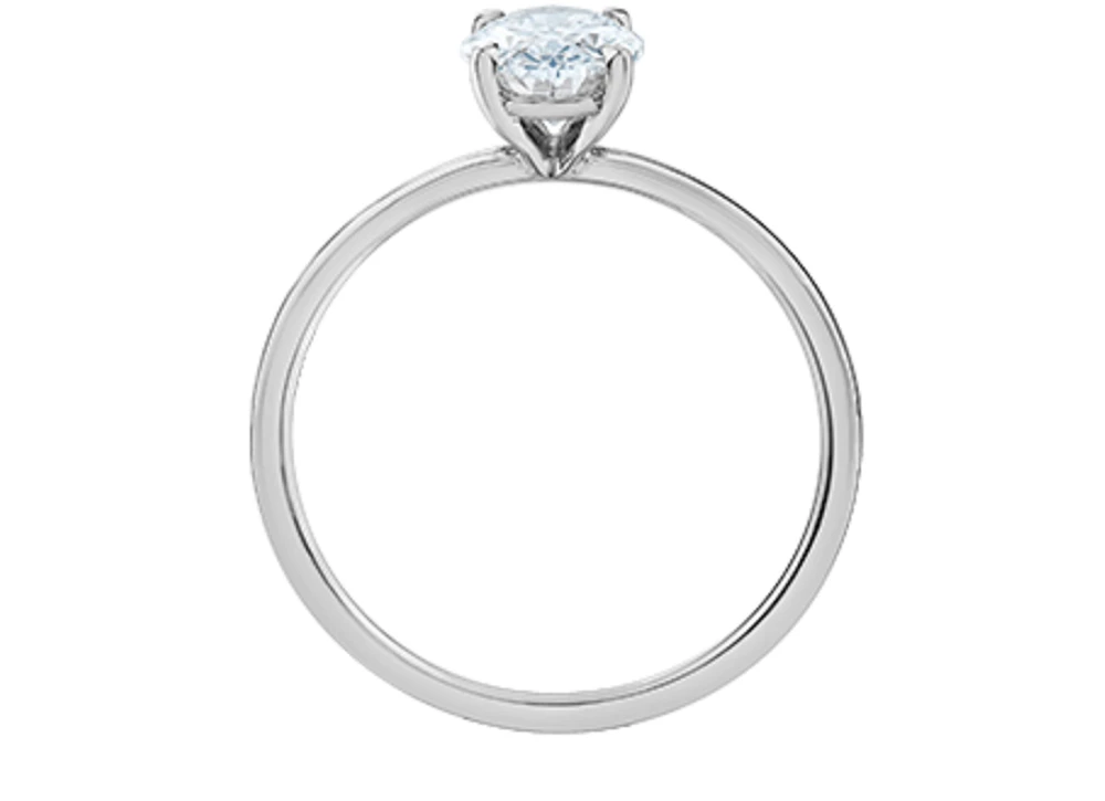 14K Lab Grown 1.00 cttw Oval Shape Four Claw Diamond Ring - Gold / 4