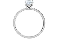14K Lab Grown 1.00 cttw Oval Shape Four Claw Diamond Ring - Gold / 4