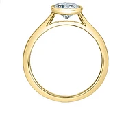 14K Lab Grown Round Brilliant Cut 1.00cttw Bezel Set Diamond Ring - Gold / 4