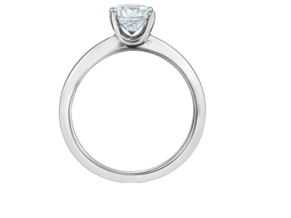 14K Lab Grown 1.00cttw Round Brilliant 4 Claw Set Diamond Ring