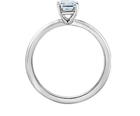 14K Lab Grown 1.00cttw Emerald Cut 4 Claw Set Diamond Ring