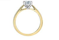 14K Lab Grown 1.00cttw Pear Shape Cut 5 Claw Set Diamond Ring - Gold / 4