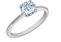 14K Lab Grown 1.00cttw Round Brilliant Cut 4 Claw Set Diamond Ring - Gold /