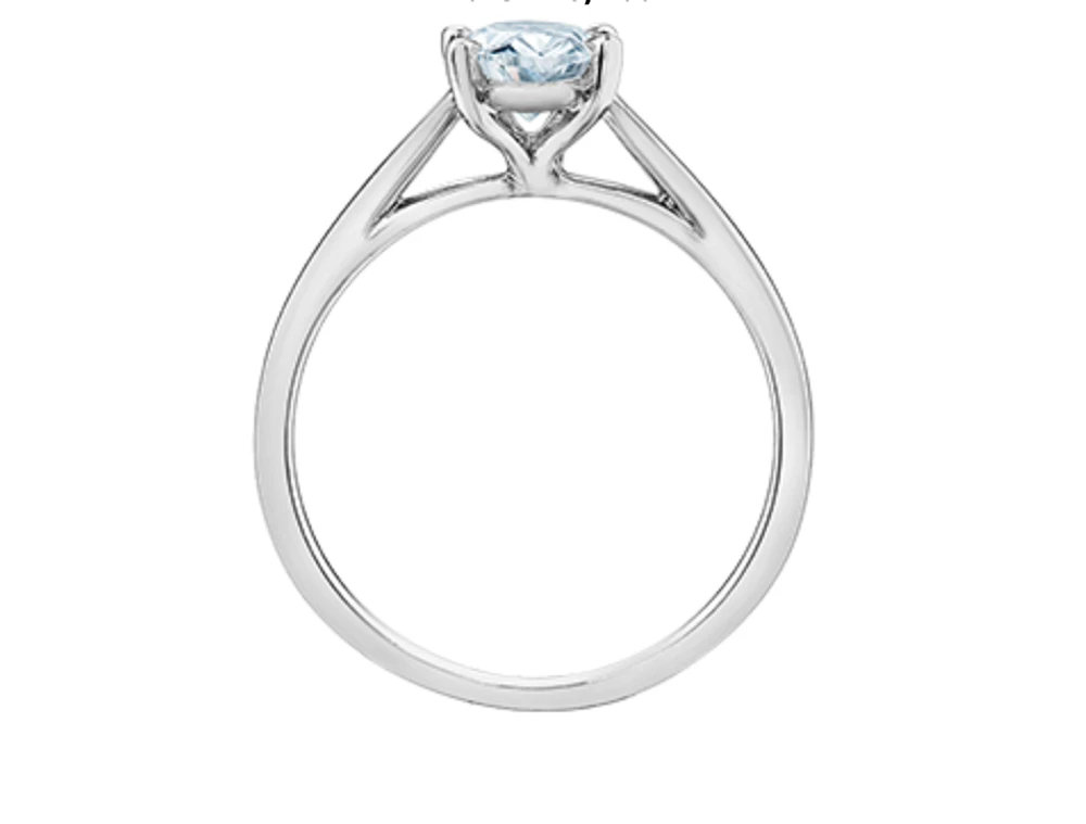 14K Lab Grown 1.00cttw Oval Shape Four Claw Diamond Ring - Gold / 4