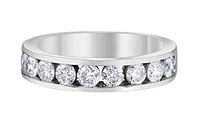 14K Lab Grown Round Brilliant Channel Set Diamond Band - Gold / Total Weight