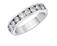 14K Lab Grown Round Brilliant Channel Set Diamond Band - Gold / Total Weight