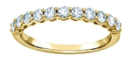 14K Lab Grown Round Brilliant Claw Set Diamond Band - Gold / Total Weight