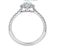 14K Lab Grown Pear Shape Halo Style Diamond Ring - Gold / Carat Total