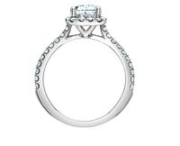 14K Lab Grown Radiant Cut Halo Style Diamond Ring - Gold / Carat Total