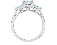 14K Lab Grown 3 Stone Emerald Cut Diamond Ring