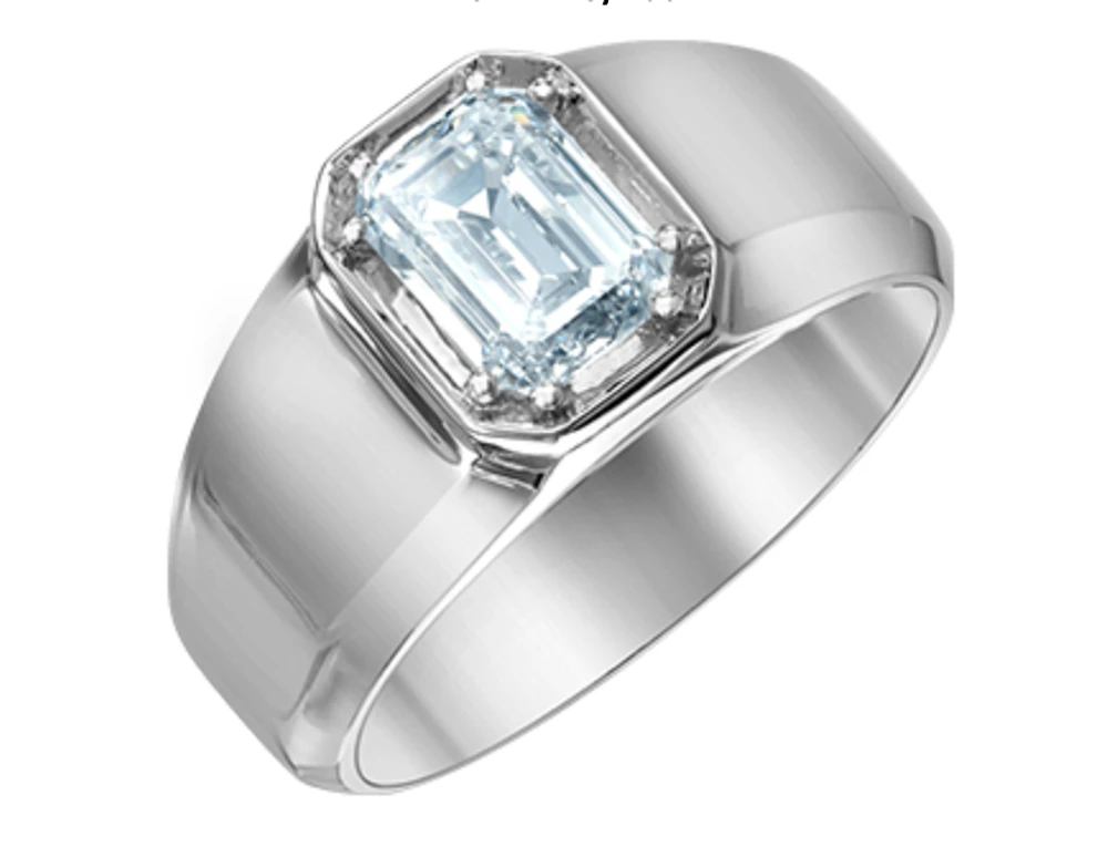 14K Lab Grown Emerald Cut Claw Set Diamond Band