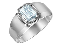 14K Lab Grown Emerald Cut Claw Set Diamond Band