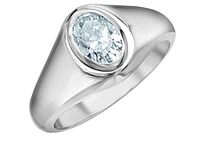 14K Lab Grown Oval Shape Bezel Set Diamond Band - Gold / 1.50 Total Weight