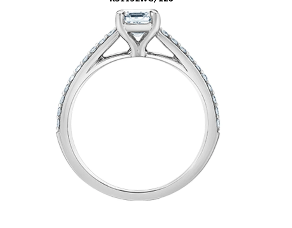 14K Lab Grown Emerald Cut Solitaire and Mount - Gold / Carat Weight