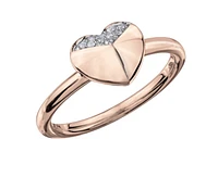 10Kt Diamond Geometric Heart Fashion Ring - Gold