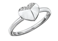 10Kt Diamond Geometric Heart Fashion Ring - Gold
